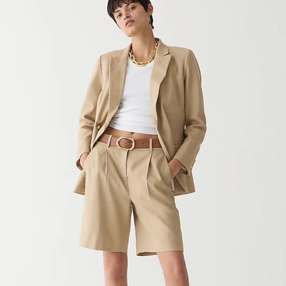 J crew High-rise trouser short in stretch linen blend